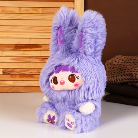 Soft toy "doll" in a costume bunny, 30 cm, purple color-2