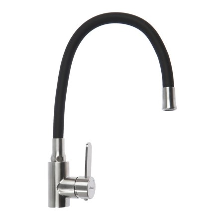 Accoona A48104F kitchen mixer, single -leaf, with nut, stainless steel, black/satin