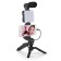 Ay-49 blogger set for phone with a lamp, microphone, Bluetooth button, black