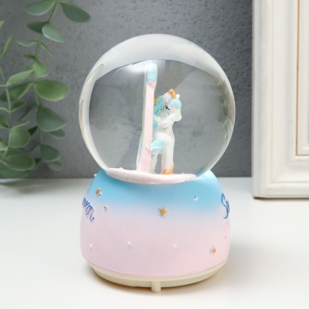 Souvenir Polystone Water Ball Light, music "Royal Pegasus" MIX 8x8x12.5 cm-4