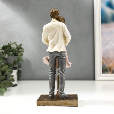 Souvenir Polystone "The in love pair with the heart - hugs" 25.5x8.5x11 cm-3