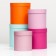 Set of round boxes 5 in 1, "pastel", 25 x 25 x 25 - 19 x 19 cm 19 cm