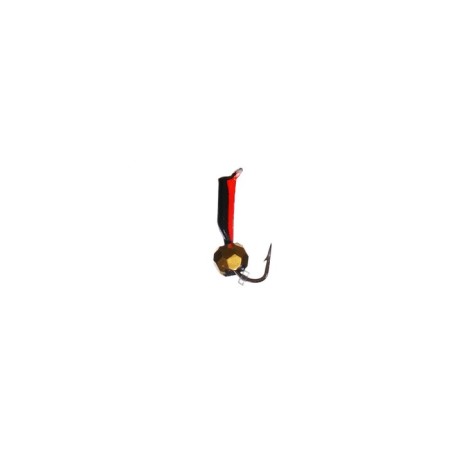 Mormyshka column black, red abdomen + ball Grand Golden, weight 0.2 g-1