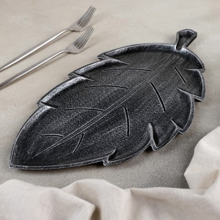 Dilan's fruit dish "Vintage leaf", 38 × 20.5 × 1.5 cm, color gray color-1