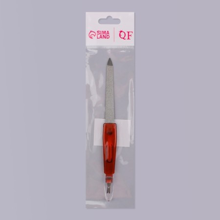 Metal peel-trimmer for nails, with a protective cap, 16 cm, color "amber" color-4