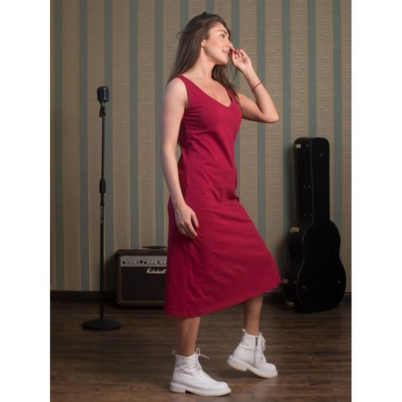Female dress, size 54, burgundy color-1