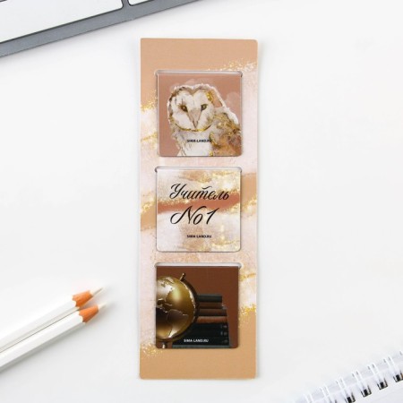 Golden Teacher gift set: A5 diary, 80 sheets, pen, stickers, thermostatic 350 ml and magnetic bookmarks-13