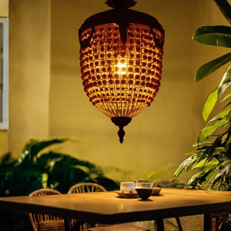 Ceiling light "Julius" brown/black 1x40W, E27, 37x37x70 cm