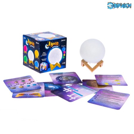 Nightlight "Moon", 8 training cards