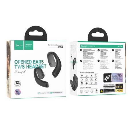 Hoco EQ4, TWS headphones, wireless, invoices, BT 5.3, 110/500 mAh, black-4