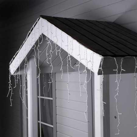 Garland "fringe" 3 × 0.6 m, IP44, UMS, white thread, 160 LED, glow of white and blue, blinking, 220 V-1