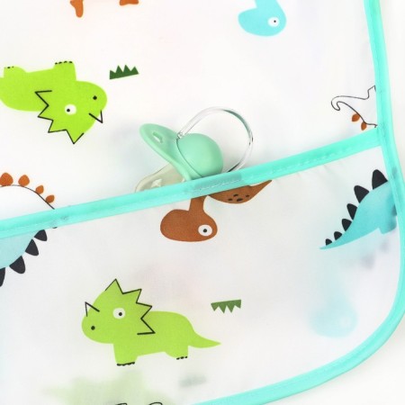 Badion with sleeves and dinosaur pocket, shirt, 0-2 years old (sleeve 34cm, chest 43*36cm)-4