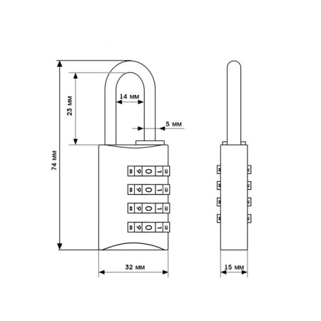 TSA Castle "Bison" luggage, code, 4 disks-1