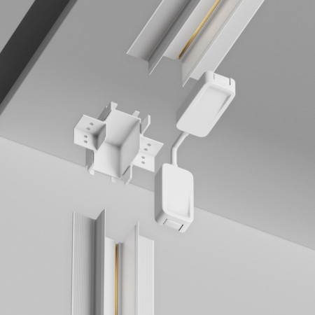 The internal corner connector for the built-in track system Technical TRA084CT-12W, 4.6x4.6x6.5 cm, white color-3