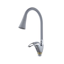 Fashun A4403+A7357 kitchen mixer, single -leaf, flexible spout, brass, gray