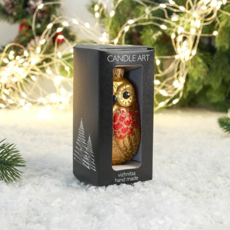 Christmas tree toy "owl" manual painting, 11 cm,-1