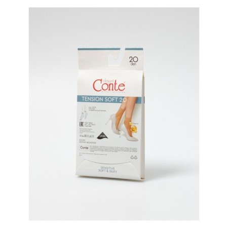 Women's socks with a compacted eye Elegant Tension Soft 20, size 23-25, color Natural-5