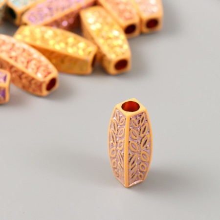 Beads for creativity plastic "Ethno. Leaves. Hologography" set 30 grams 1.1x1.1x3 cm-2