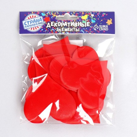 Decorative hearts, set 12 pcs., Size 1 pcs: 6.5 × 5 cm, red color-3