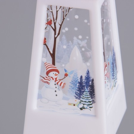 Lamp "Snowman and Christmas tree" 3hlr1130 White 4.4x4.4x9.4cm-4