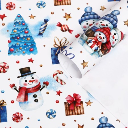 Glossy packaging paper "Winter", 70 x 100 cm, 1 sheet-1