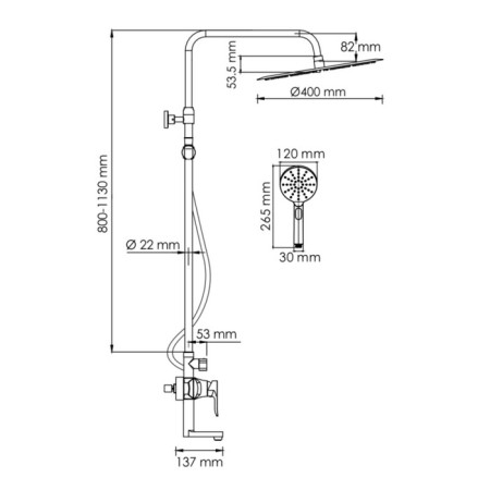 Soul system Wasserkraft a166.117.127.087.ch, tropical shower, shower, chrome-2
