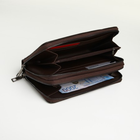 Male clutch on lightning, textura, brown color-3