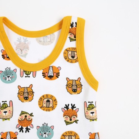 Kit (T-shirt, panties) for a boy ZOO, white/yellow color, height 74-80 cm-1