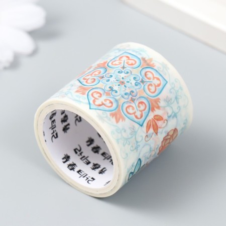 Adhesive tape Paper "Blue Sakura" set 3 pcs width 0.5; 4 cm winding 2 m-1
