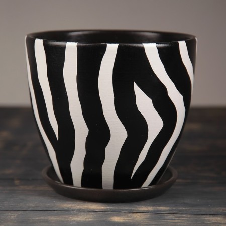Flower pot "Zebra" No. 4 High oval, 2.6 liters-1
