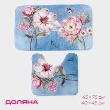 A set of mats for the bathroom and toilet of the Vesna Dilan, 2 pcs, 40 × 45 cm, 45 × 75 cm