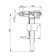 Alcadrain A15P-1/2 inlet mechanism, for plastic tanks, side eyeliners