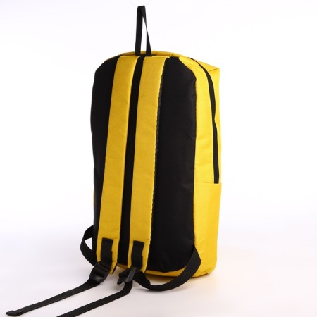 Youth backpack on a zipper, waterproof, 3 outer pockets, yellow color-3