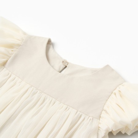 Платье для девочки MINAKU: PartyDress, цвет молочный, рост 122 см-4