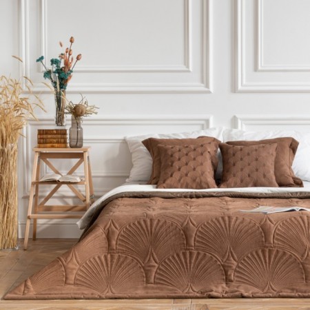 Cover with pillowcases "Hugo", size 230x250 cm, brown color-2