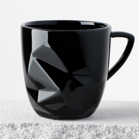Ceramic "Obsidian" mug, black, 350 ml, black color-1