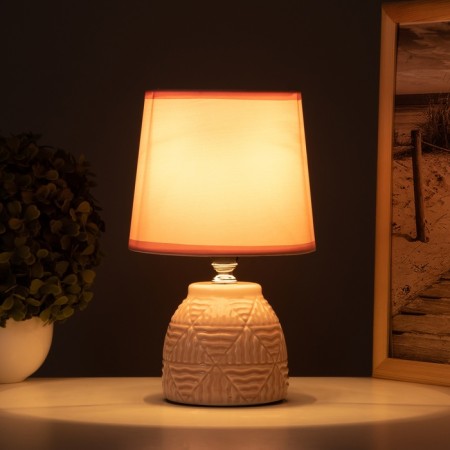 Table lamp "David" 1x40W E14 pink 14x14x24cm-1