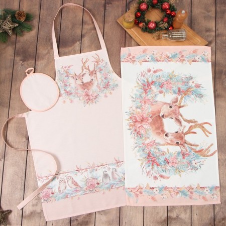 Set of Gift "Ethel" Pink Magic, apron, towel, take