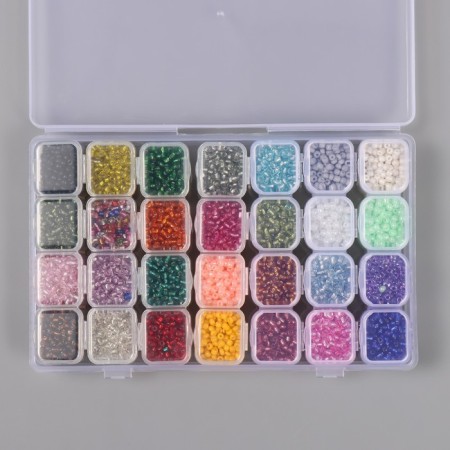 Biser set 28 colors 8/0, 5x2.5 cm-5
