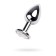 Anal plug Metal by Toyfa, silver, diamond, 9.2 cm, d = 4 cm