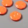 Acrylic beads for the work of the "flat crushed circle" orange 2.5x2.5x0.6 cm