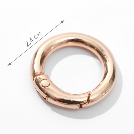 Karabin ring, d = 16/24 mm, thickness - 4 mm, 5 pcs, gold color-1