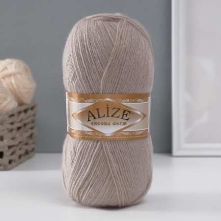 Yarn "Angora Gold" 20% wool, 80% acrylic 550m/100g (652 ash)
