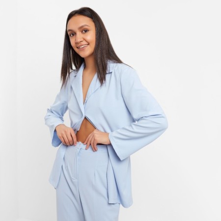 Women's costume (jacket, trousers) minku: Green Trend Blue color, size 42-1