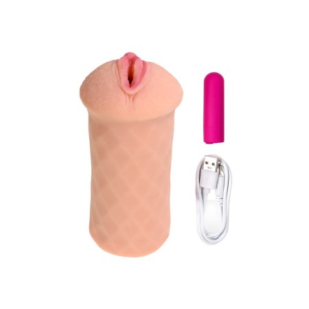 Masturbator Realistic Kokos Elegance.007 with vibration, TPR, bodily, 16 cm-9