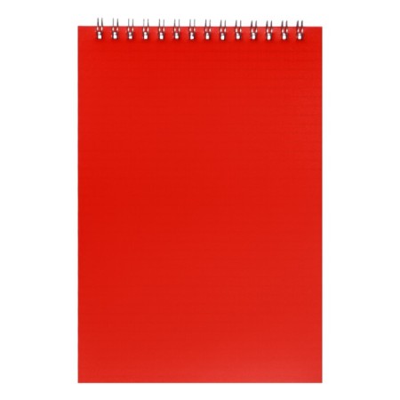 Notepad A5, 60 sheets on the crest, plastic cover, red