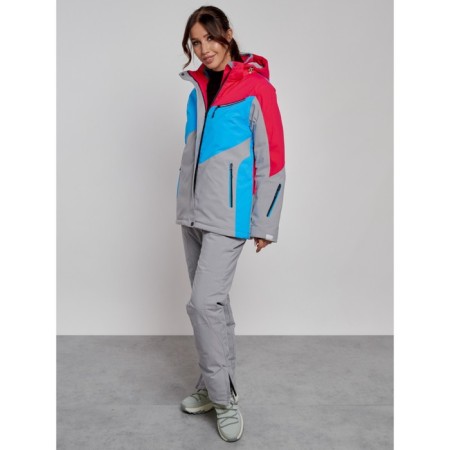 Ski costume female winter, size 46, raspberry color-6