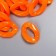 Decor for creativity plastic "Ring for the chain" bright orange set 25 pcs 2.3x1.65 cm