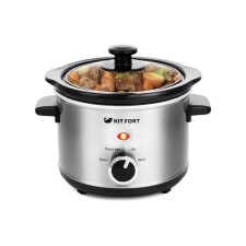 Slowly cooker KitFort KT-205, 120 W, 1.5 l, 3 modes, silver