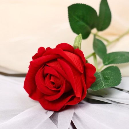 Artificial flowers "Rose charm" 6x46 cm, red-1